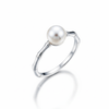 Nhẫn Ngọc trai trắng White Freshwater Cultured Pearl Bamboo Ring in Sterling Silver by AME Jewellery