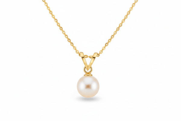 Mặt dây chuyền Vàng 14K Ngọc trai trắng White Freshwater Pearl  Gold Pendant Necklace by AME Jewellery