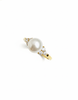 Nhẫn nữ Vàng Ngọc trai trắng White Freshwater Pearl Side-stone Ring in 14K Yellow Gold by AME Jewellery