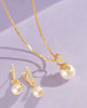 White Freshwater Cultured Pearl Leaf Jewelry Set 14K Yellow Gold | AME Jewellery