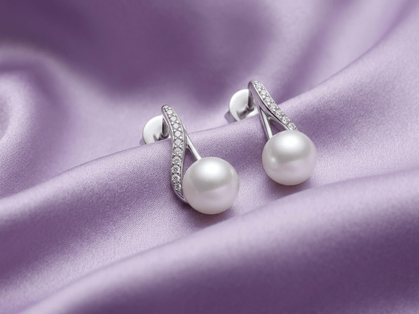 Bông tai Ngọc trai White Freshwater Pearl Silver Earrings by AME Jewellery