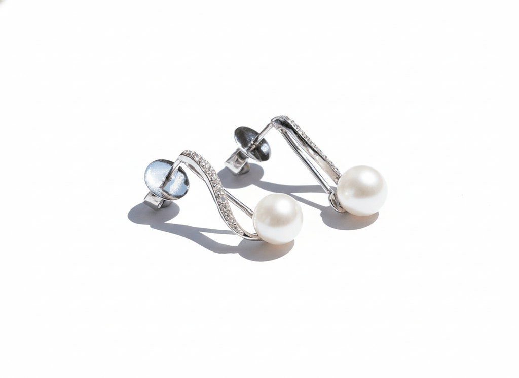 Bông tai Ngọc trai White Freshwater Pearl Silver Earrings by AME Jewellery