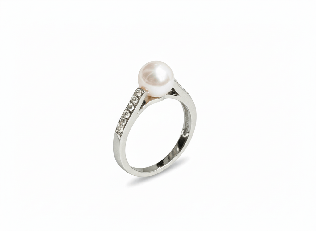 Nhẫn Ngọc trai White Freshwater Pearl Silver Ring by AME Jewellery
