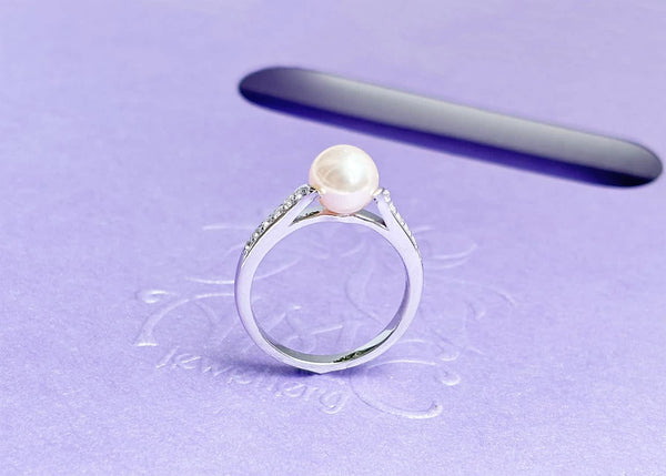 Nhẫn Ngọc trai White Freshwater Pearl Silver Ring by AME Jewellery