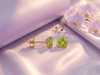 Bông tai Vàng Đá quý tự nhiên Peridot Stud Earrings in 14K Yellow Gold by AME Jewellery