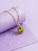 Natural Peridot Pendant Necklace in 14K Yellow Gold by AME Jewellery.
