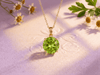 Natural Peridot Pendant Necklace in 14K Yellow Gold by AME Jewellery.