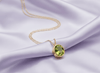 Mặt dây chuyền Vàng Đá quý tự nhiên Peridot Solitaire Bezel Pendant Necklace in 14K Yellow Gold by AME Jewellery
