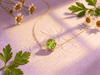 Natural Peridot Solitaire Pendant Necklace in 14K Yellow Gold by AME Jewellery.