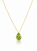 Mặt dây chuyền Đá quý thiên nhiên Pear-cut Peridot Bezel Pendant in 14K Yellow Gold by AME Jewellery