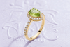 Nhẫn nữ Vàng Đá quý thiên nhiên Pear-shape Peridot Ring in 14K Yellow Gold by AME Jewellery