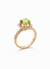 Nhẫn nữ Vàng Đá quý thiên nhiên Peridot Square Halo Ring in 14K Yellow Gold by AME Jewellery
