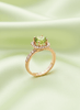 Nhẫn nữ Vàng Đá quý thiên nhiên Peridot Square Halo Ring in 14K Yellow Gold by AME Jewellery