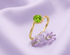 Nhẫn nữ Vàng Đá quý thiên nhiên Peridot Twist Ring in 14K yellow Gold by AME Jewellery