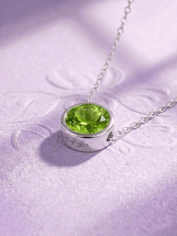 Dây chuyền đá quý tự nhiên Natural Peridot Chain Necklace in Sterling Silver by AME Jewellery