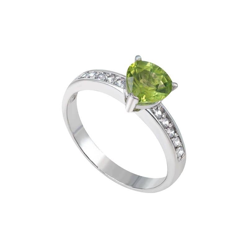 Nhẫn nữ Đá quý tự nhiên Heart-cut Peridot Ring in Sterling Silver by AME Jewellery