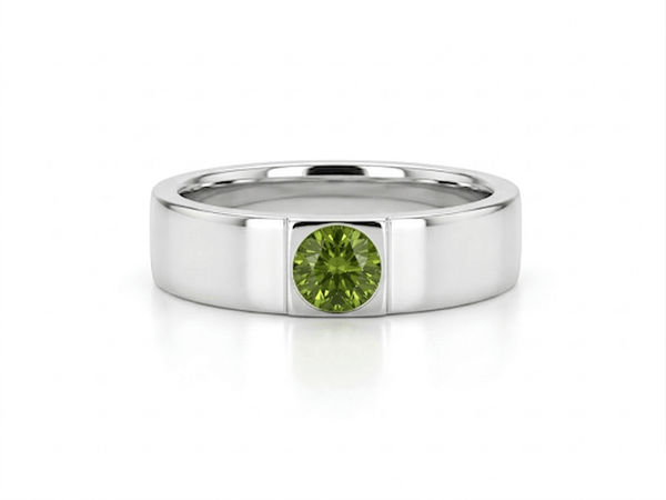 Nhẫn Bạc Đá quý tự nhiên Natural Peridot Men's Ring in Sterling Silver by AME Jewellery