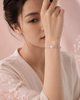Bracelet lotus en argent sterling et perle de culture d’eau douce rose - AME Jewellery