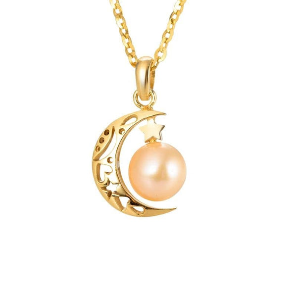 Mặt dây chuyền Vàng Ngọc trai Pink Pearl Pendant Necklace in 14K Gold by AME Jewellery