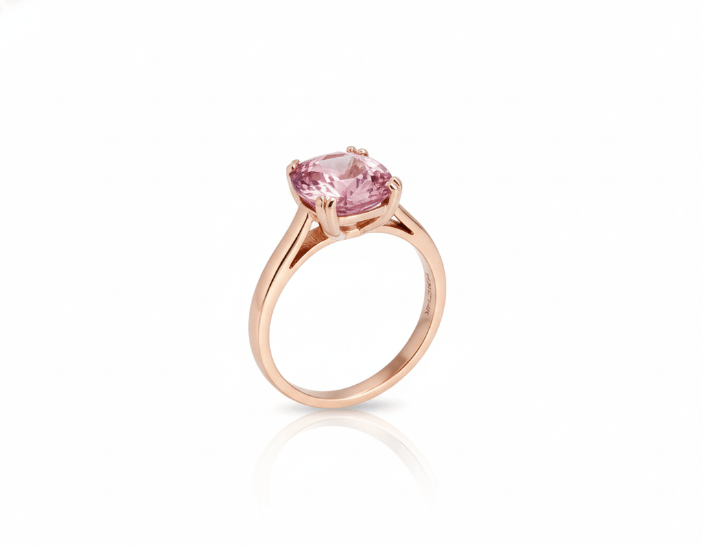 Natural Purple-Pink Spinel Double-Prong Ring in 14K Rose Gold– AME