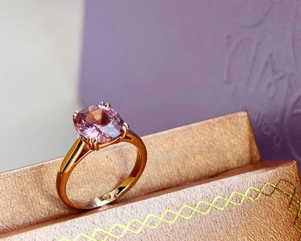 Nhẫn Vàng hồng Đá quý thiên nhiên Purple-Pink Spinel Ring in 14K Rose Gold by AME Jewellery