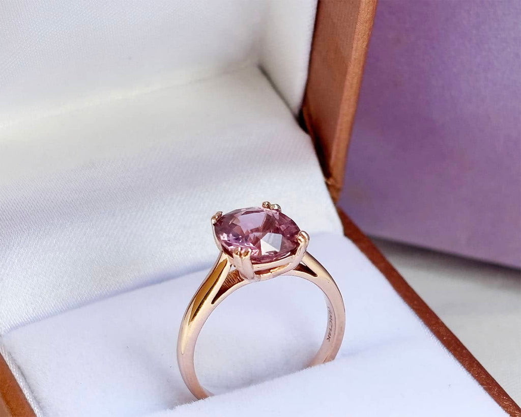 Nhẫn Vàng hồng Đá quý thiên nhiên Purple-Pink Spinel Ring in 14K Rose Gold by AME Jewellery