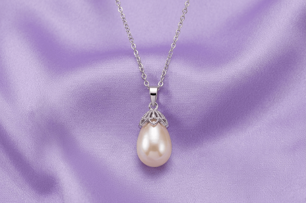 Mặt dây chuyền Ngọc trai giọt Pink Teardrop Freshwater Pearl Pendant Necklace by AME Jewellery