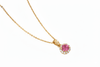 Mặt dây chuyền Vàng Đá quý tự nhiên Pink Topaz Halo Pendant Necklace in 14K Yellow Gold by AME Jewellery