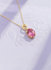 Mặt dây chuyền Vàng Đá quý thiên nhiên Pink Topaz Pendant Necklace in 18K Yellow Gold by AME Jewellery