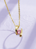Mặt dây chuyền Vàng Đá quý tự nhiên Pink Topaz Pendant Necklace in 14K Yellow Gold by AME Jewellery