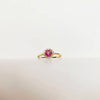 Natural Pink Topaz Halo Ring in 14K Yellow Gold | AME Jewellery