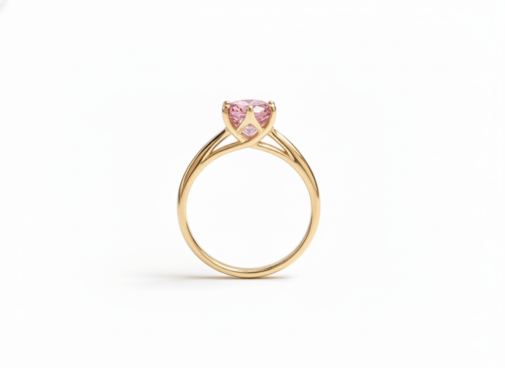 Nhẫn Vàng Đá quý thiên nhiên Natural Pink Topaz 6-Prong Ring in 14K Yellow Gold | AME Jewellery