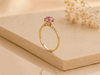 Natural Pink Topaz 6-Prong Ring in 14K Yellow Gold - AME Jewellery