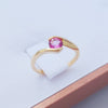 Natural Pink Topaz Semi-Bezel Solitaire Ring in 14K Yellow Gold | AME Jewellery