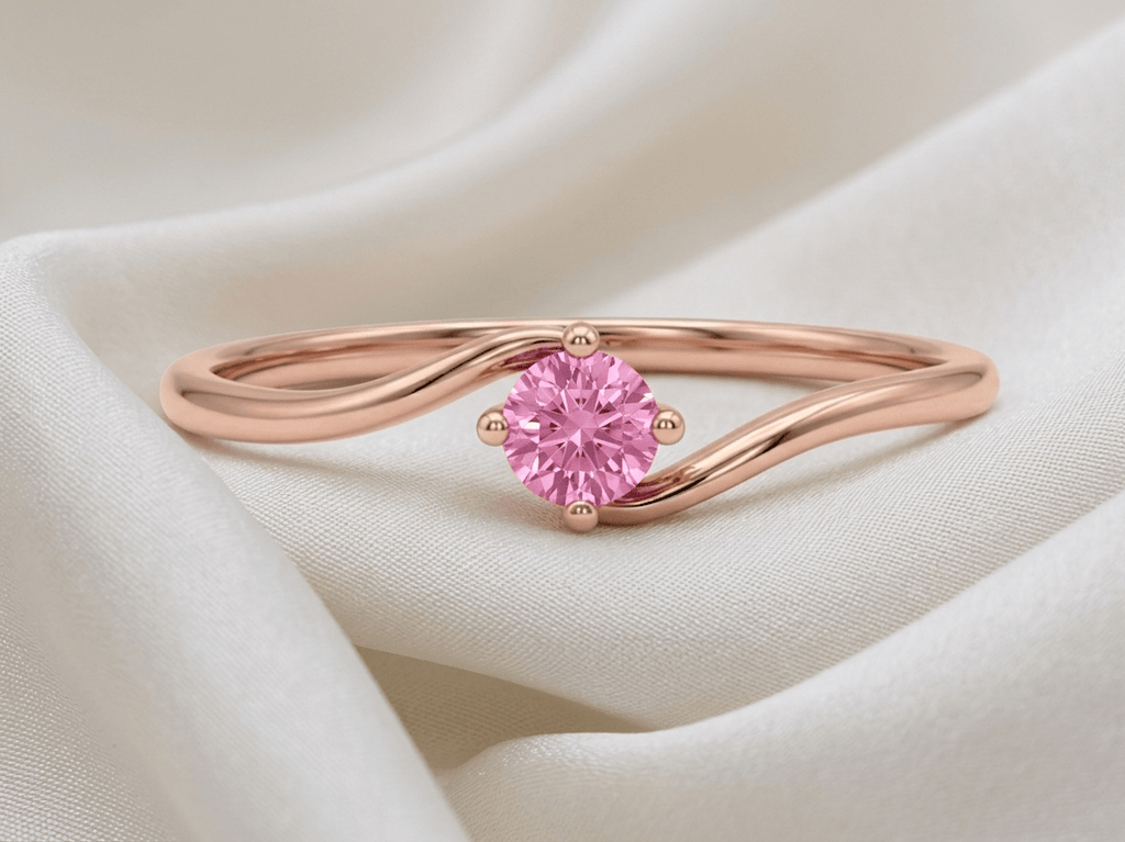 Nhẫn Vàng hồng đá quý tự nhiên Natural Pink Topaz Ring in 14K Rose Gold by AME Jewellery