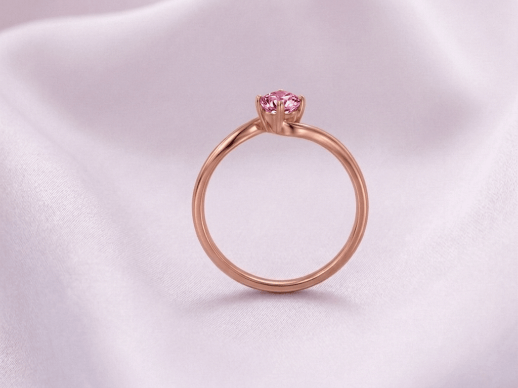 Nhẫn Vàng hồng đá quý tự nhiên Natural Pink Topaz Ring in 14K Rose Gold by AME Jewellery