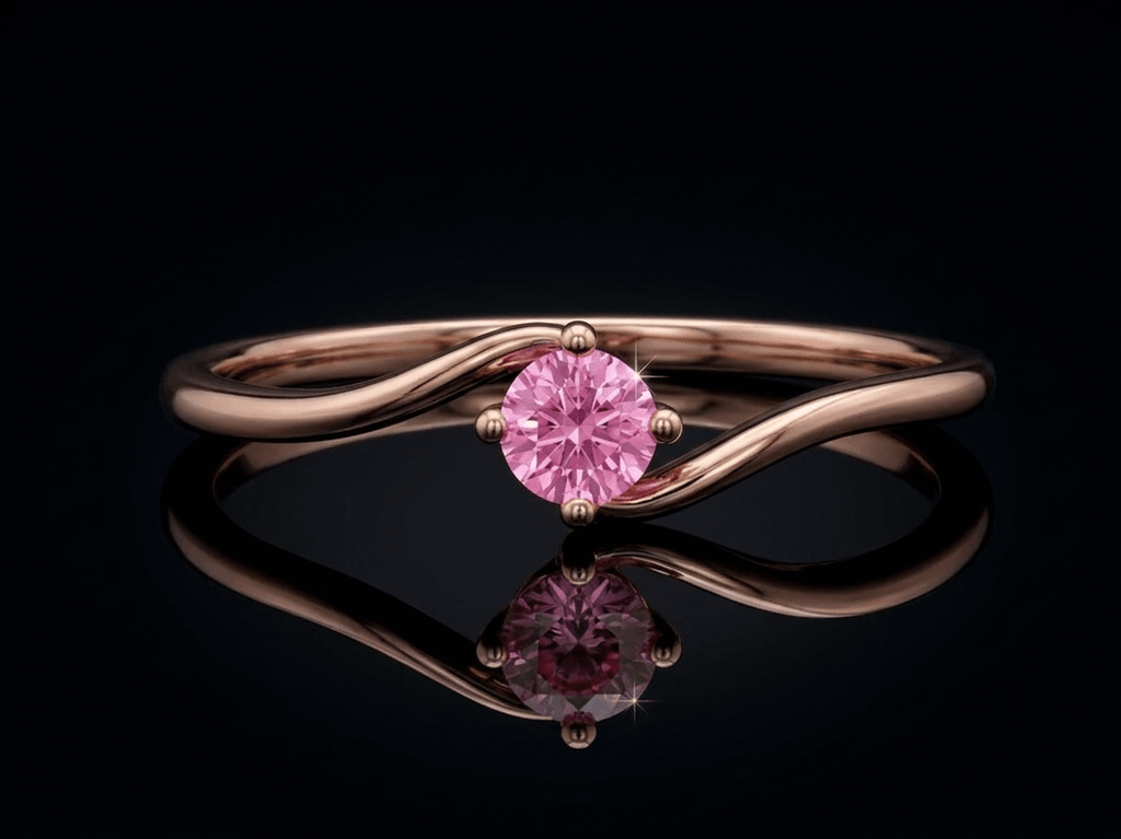 Nhẫn Vàng hồng đá quý tự nhiên Natural Pink Topaz Ring in 14K Rose Gold by AME Jewellery