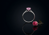 Nhẫn Vàng trắng Đá quý tự nhiên Natural Oval Pink Topaz Ring in 10K White Gold by AME Jewellery
