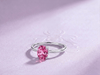 Nhẫn Vàng trắng Đá quý tự nhiên Natural Oval Pink Topaz Ring in 10K White Gold by AME Jewellery