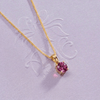 Mặt dây chuyền vàng đá quý tự nhiên Natural Pink Tourmaline Pendant Necklace in 14K Yellow Gold by AME Jewellery