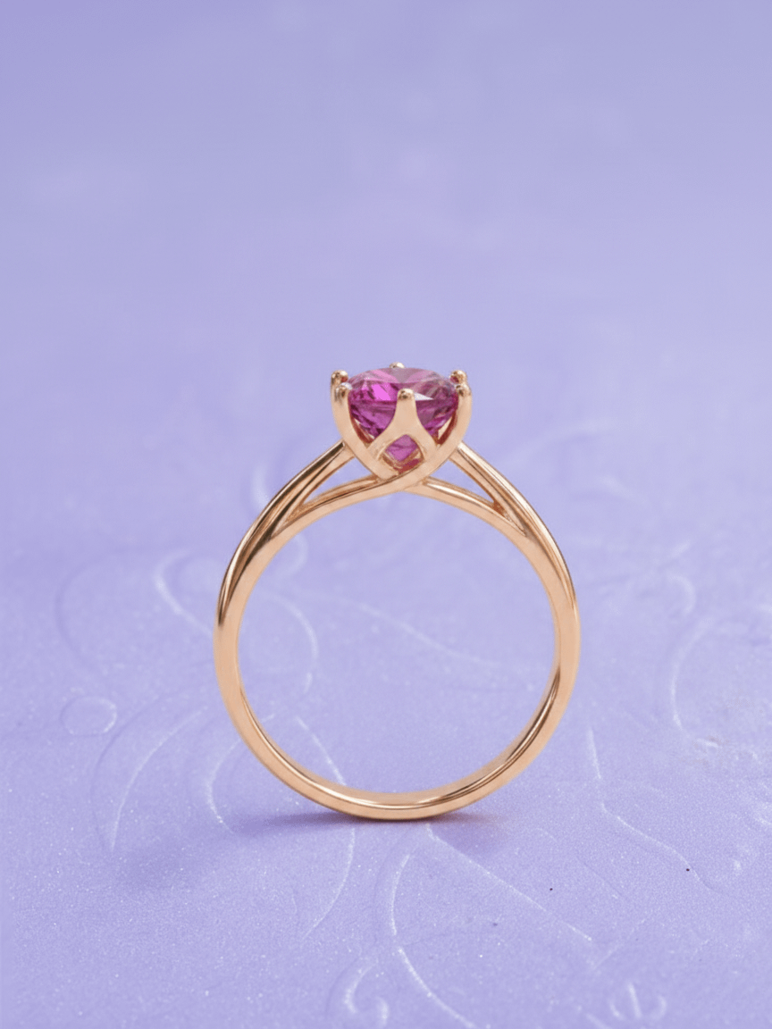 Nhẫn Vàng hồng Đá quý tự nhiên Pink Tourmaline Ring in 14K Rose Gold by AME Jewellery