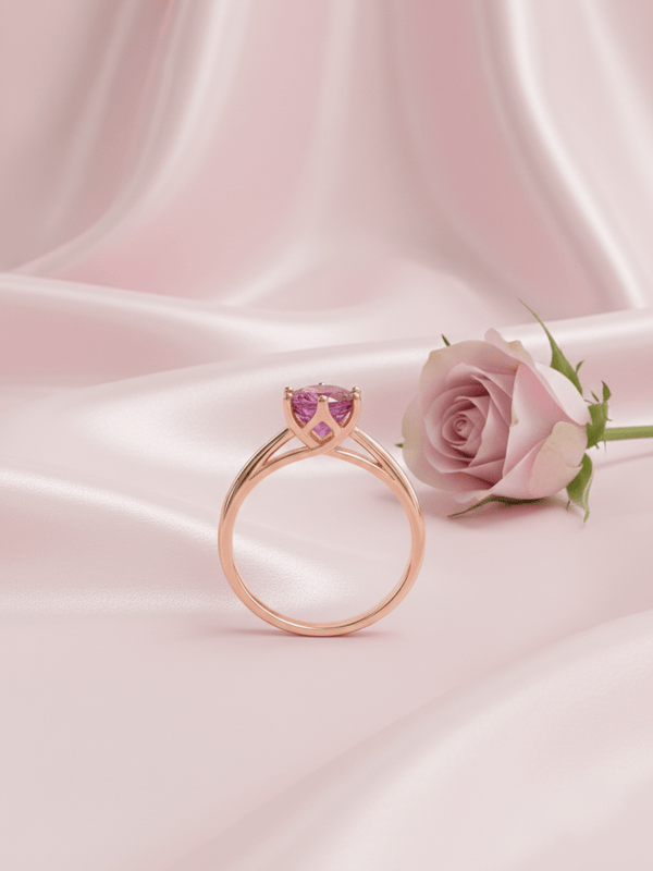 Nhẫn Vàng hồng Đá quý tự nhiên Pink Tourmaline Ring in 14K Rose Gold by AME Jewellery