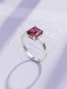 Nhẫn Vàng trắng Đá quý tự nhiên Rectangular Purple Rhodolite Garnet Ring 14K White Gold by AME Jewellery
