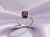 Nhẫn Vàng trắng Đá quý tự nhiên Rectangular Purple Rhodolite Garnet Ring 14K White Gold by AME Jewellery