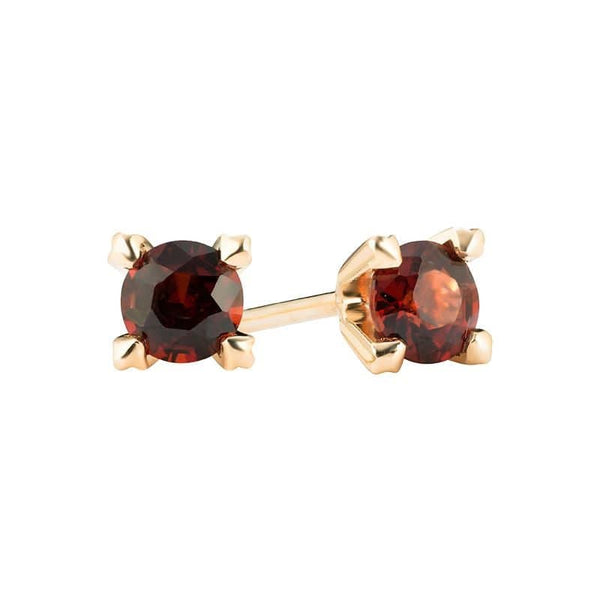 Bông tai Vàng Đá quý tự nhiên Red Garnet 4-prong Earrings in 14K yellow Gold by AME Jewellery