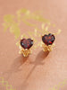 Bông tai Vàng 14K Đá quý tự nhiên Heart-cut Red Garnet Earrings in 14K Yellow Gold by AME Jewellery