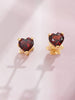 Bông tai Vàng 14K Đá quý tự nhiên Heart-cut Red Garnet Earrings in 14K Yellow Gold by AME Jewellery