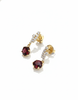 Bông tai Vàng Đá quý tự nhiên Red Garnet Drop Earrings in 14K Yellow Gold by AME Jewellery