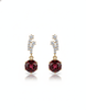 Bông tai Vàng Đá quý tự nhiên Red Garnet Drop Earrings in 14K Yellow Gold by AME Jewellery