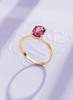 Nhẫn nữ Vàng Đá quý thiên nhiên Oval Red Garnet Ring in 14K Yellow Gold by AME Jewellery
